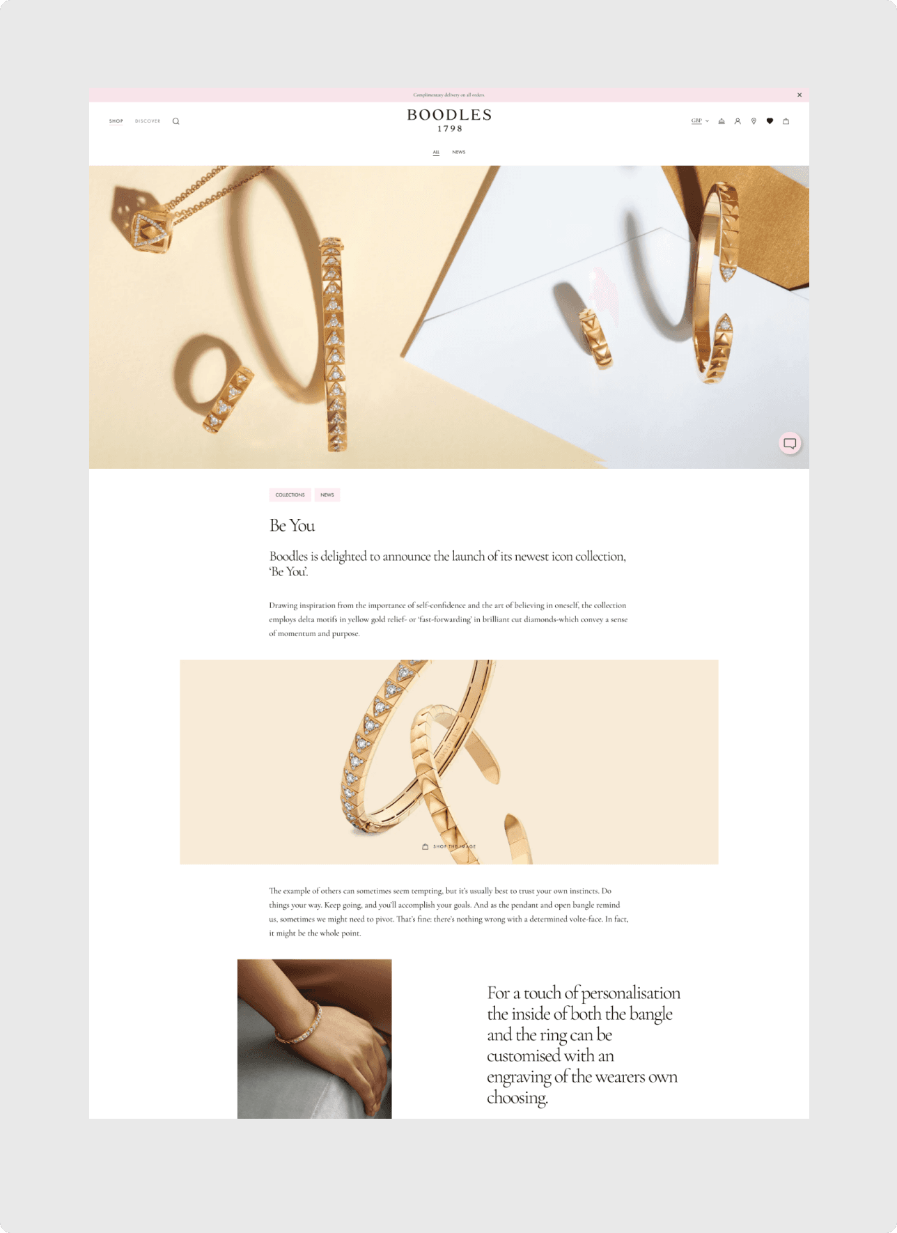 Boodles Blog page example desktop