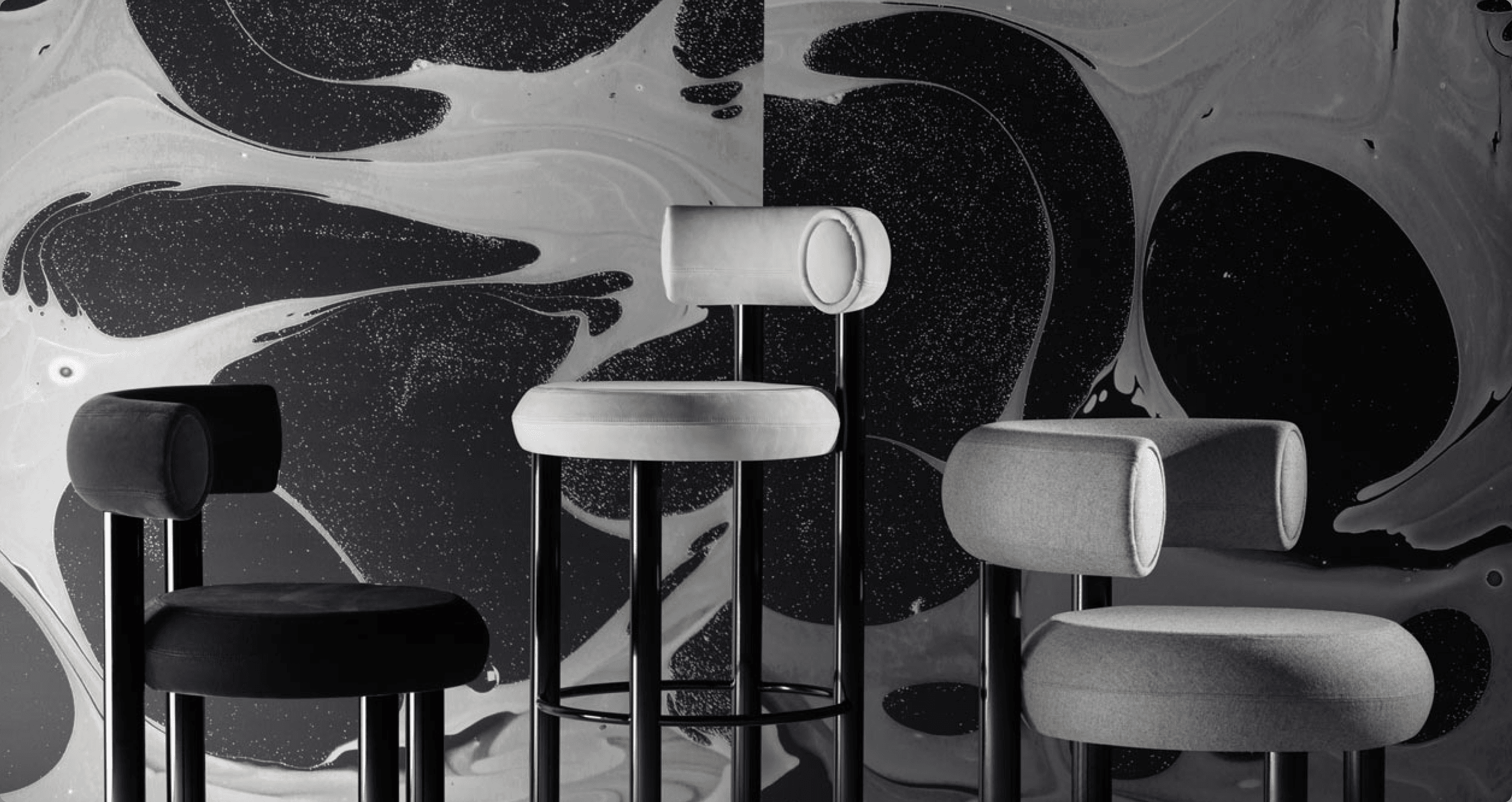 Tom Dixon Campaign showing three stools